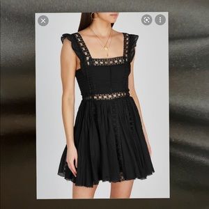 Verona Free People Lace frayed hemline flared folk dress